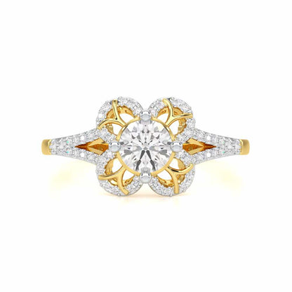 Radiant Blossom Solitaire Ring - Yellow Gold - Image 4