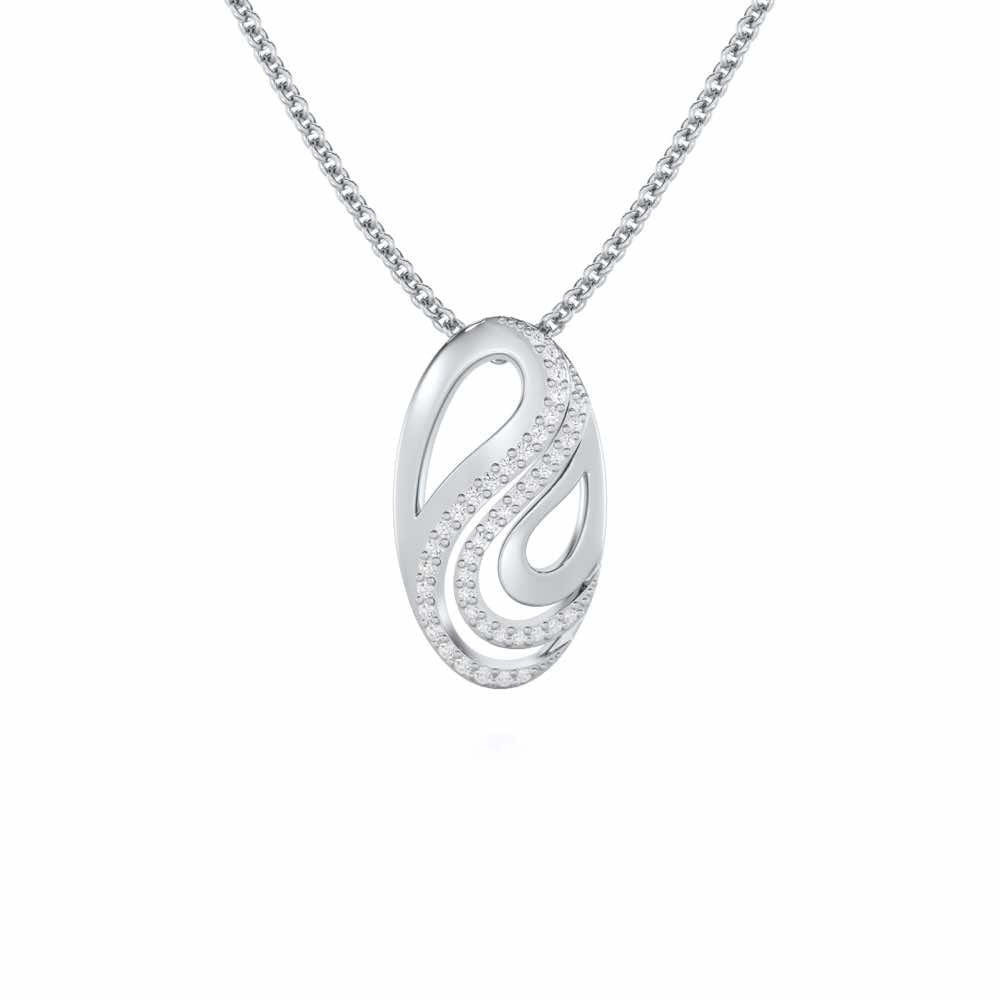 Radiant Cadence Silver Pendant - White Gold - Image 1
