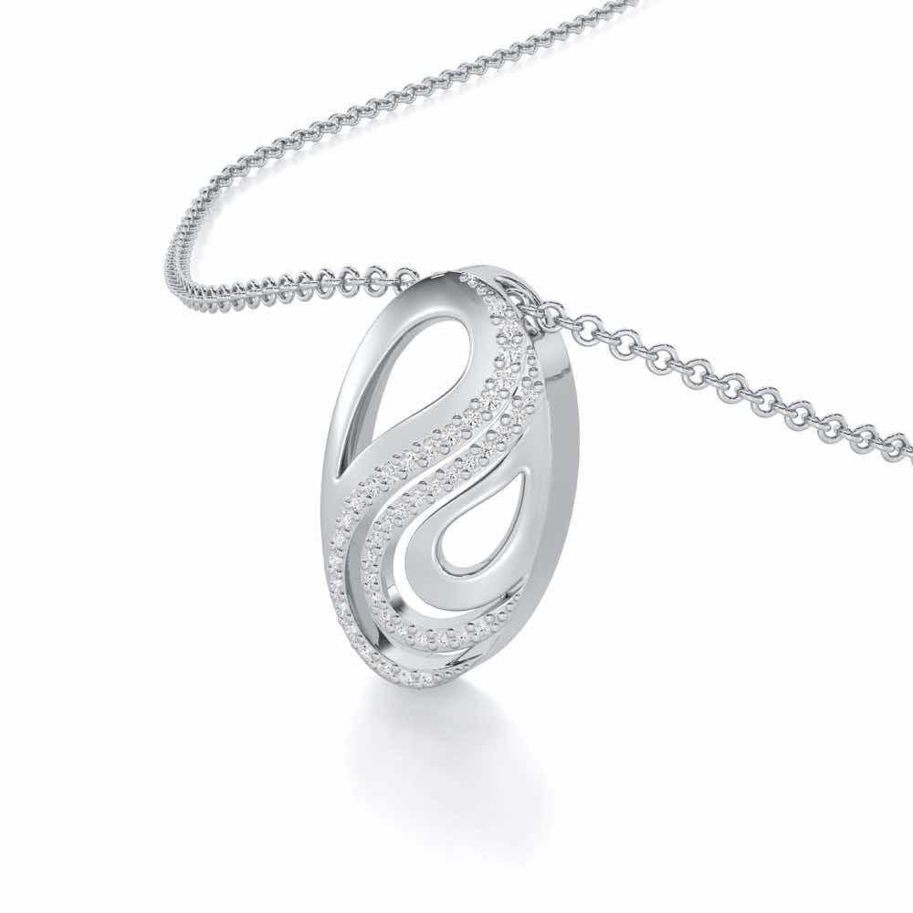 Radiant Cadence Silver Pendant - White Gold - Image 2