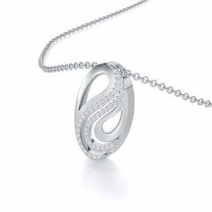 Radiant Cadence Silver Pendant - White Gold - Image 2