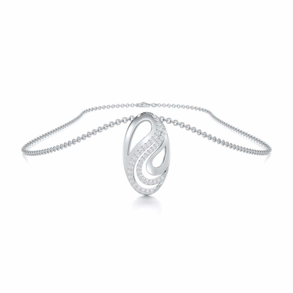 Radiant Cadence Silver Pendant - White Gold - Image 3