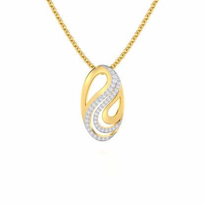 Radiant Cadence Silver Pendant - Yellow Gold - Image 1