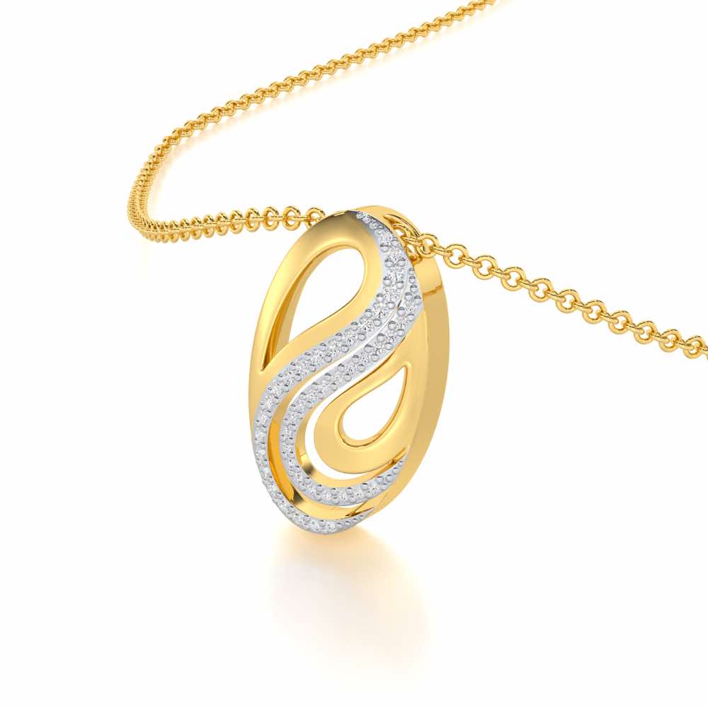 Radiant Cadence Silver Pendant - Yellow Gold - Image 2