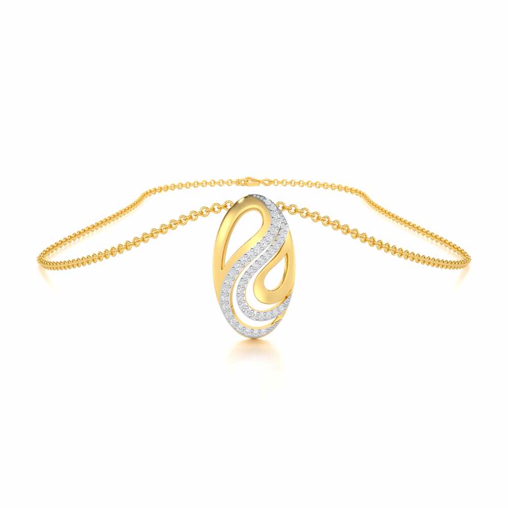 Radiant Cadence Silver Pendant - Yellow Gold - Image 3