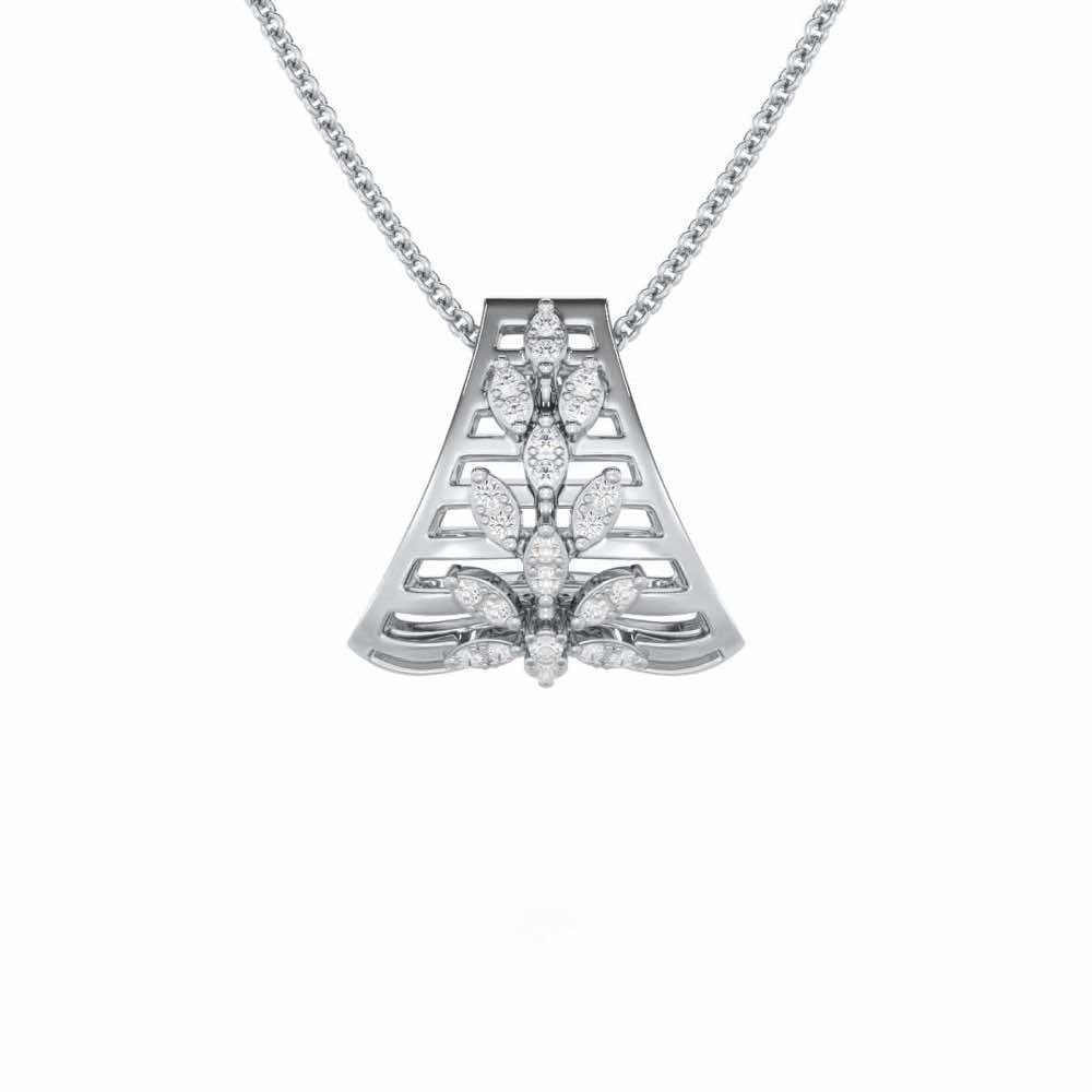 Radiant Charm Silver Pendant - White Gold - Image 1