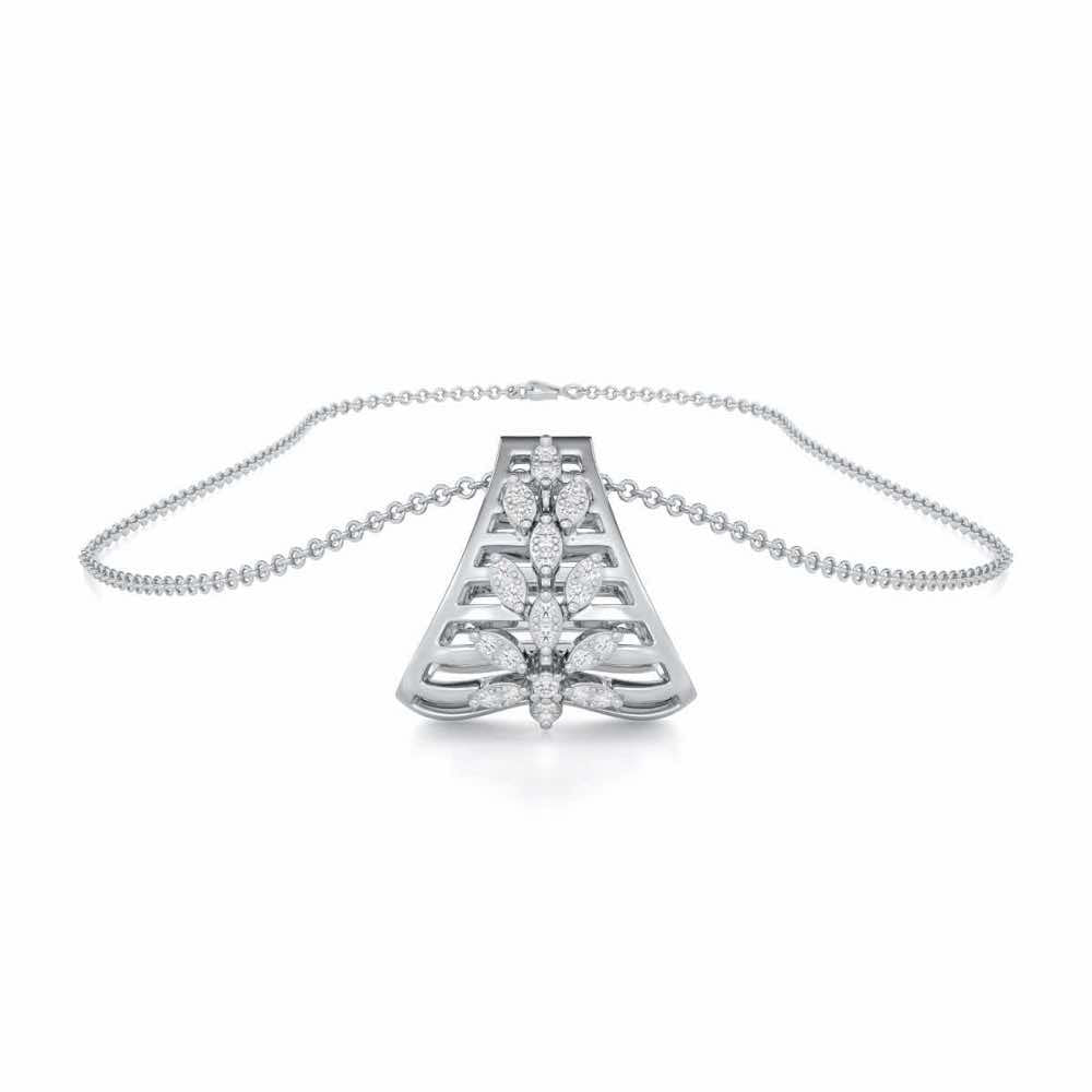 Radiant Charm Silver Pendant - White Gold - Image 3