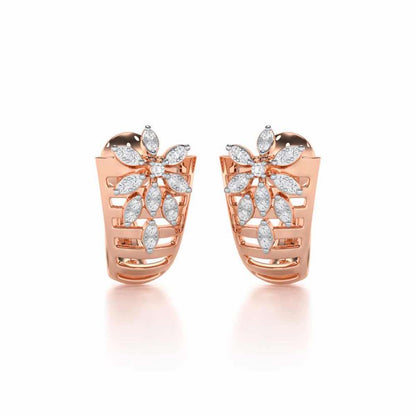 Radiant Charm Silver Stud Earrings - Rose Gold - Image 2