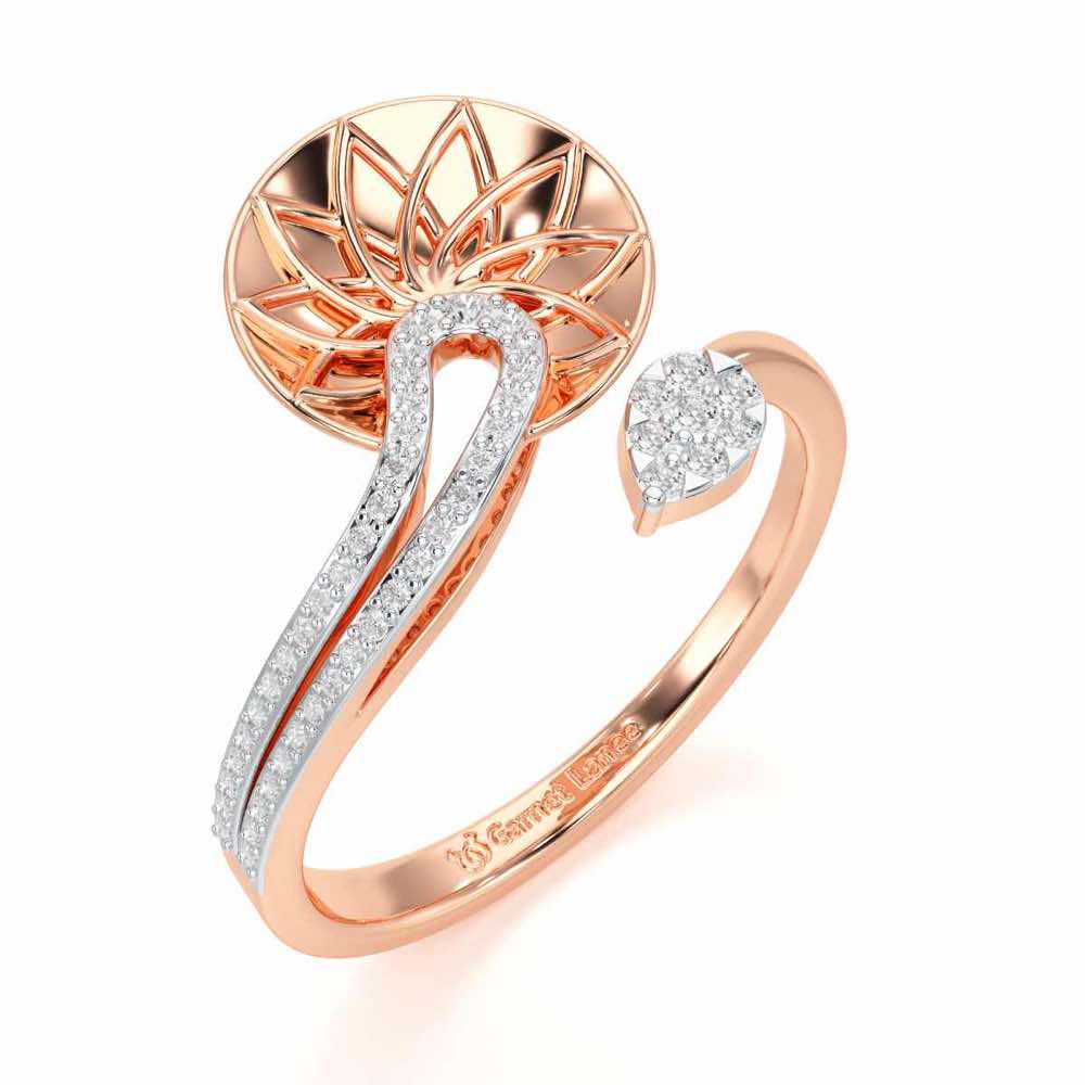 Radiant Flora Silver Ring - Rose Gold - Image 1