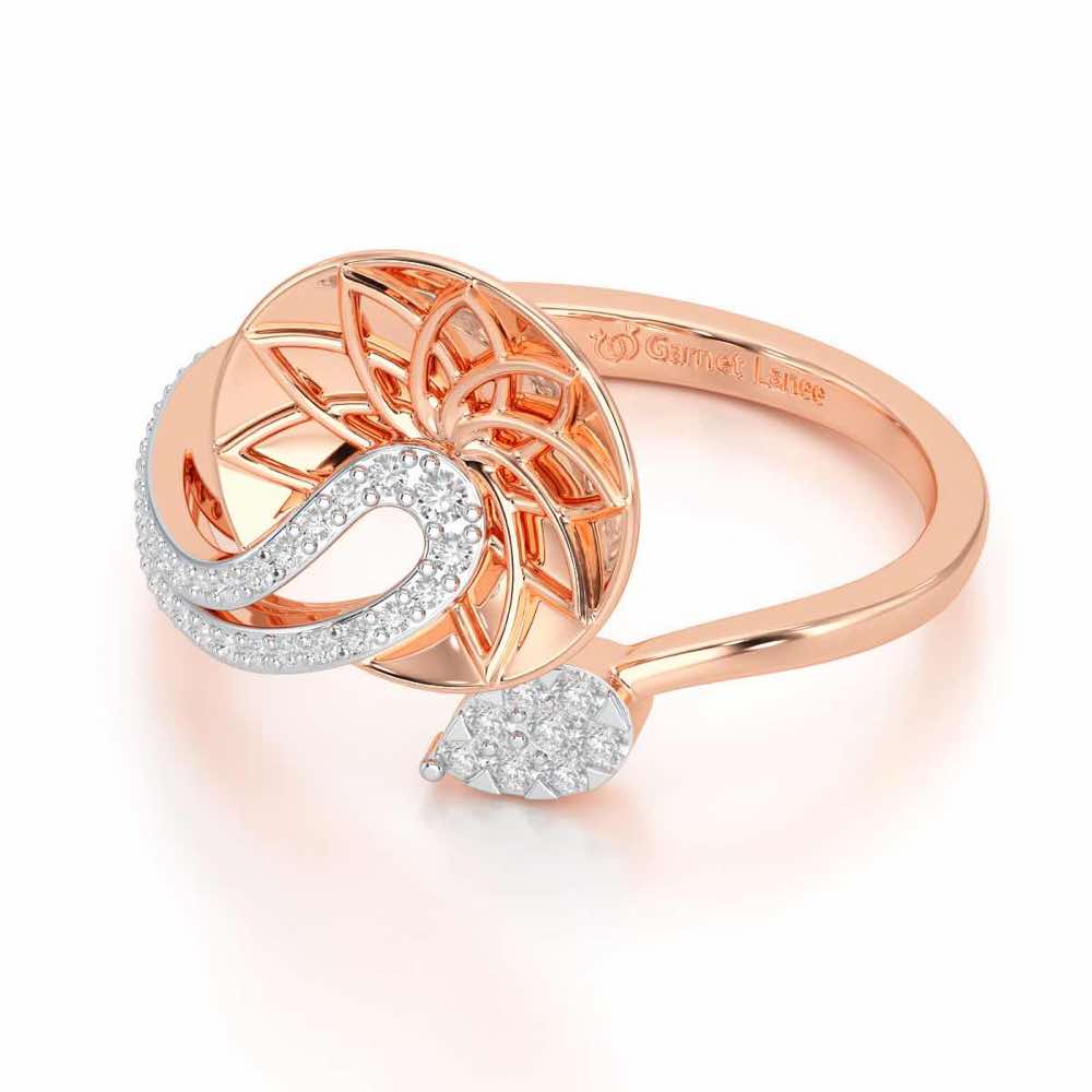 Radiant Flora Silver Ring - Rose Gold - Image 2