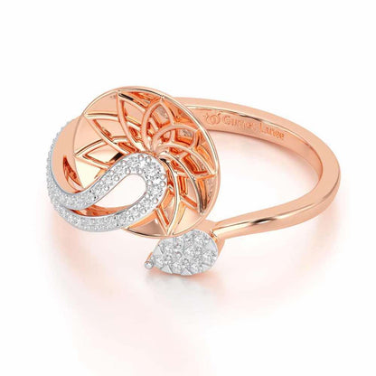 Radiant Flora Silver Ring - Rose Gold - Image 2