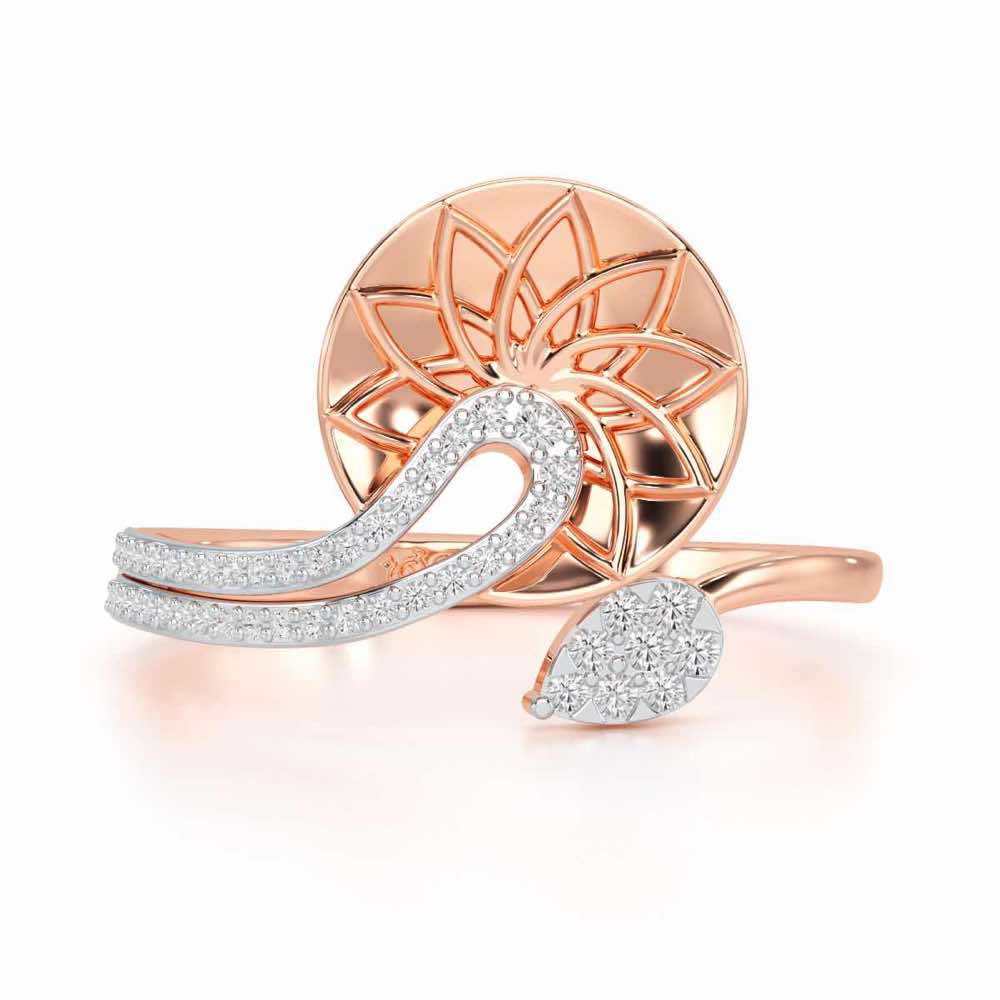 Radiant Flora Silver Ring - Rose Gold - Image 4