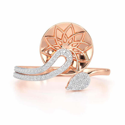 Radiant Flora Silver Ring - Rose Gold - Image 4