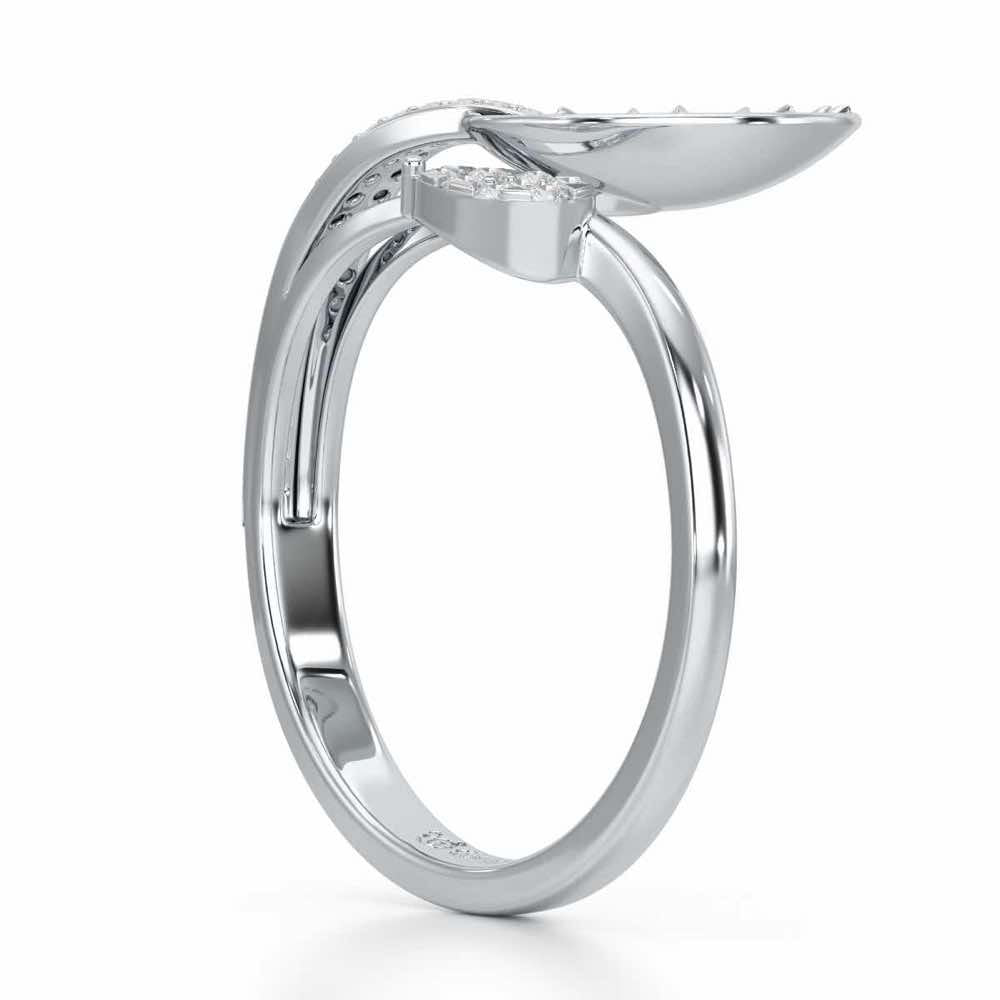Radiant Flora Silver Ring - White Gold - Image 3