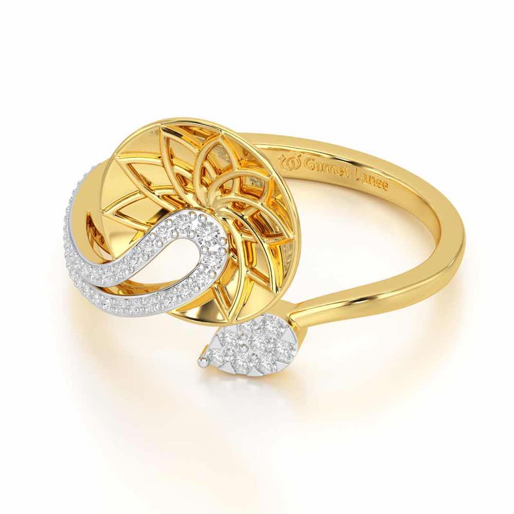 Radiant Flora Silver Ring - Yellow Gold - Image 2