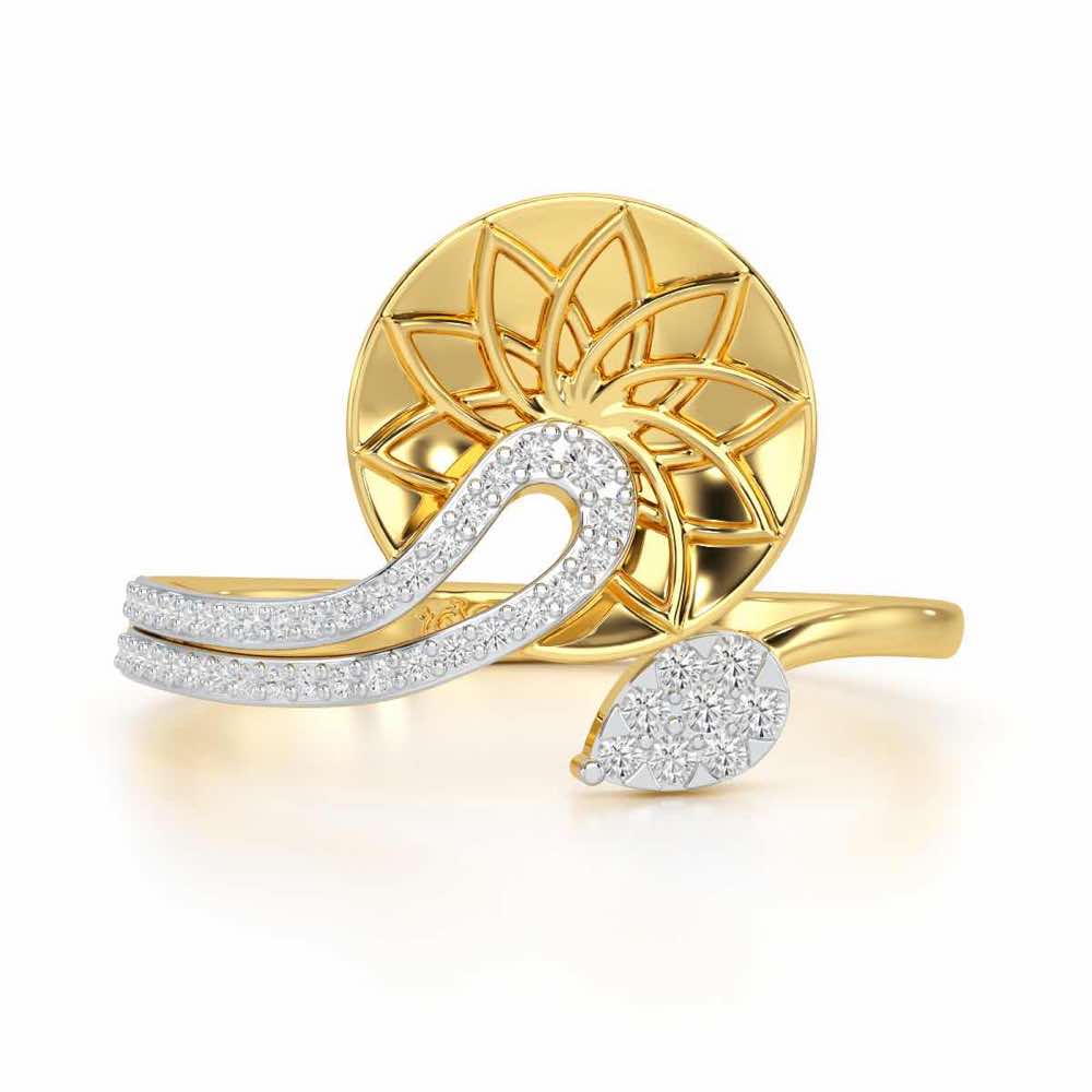 Radiant Flora Silver Ring - Yellow Gold - Image 4