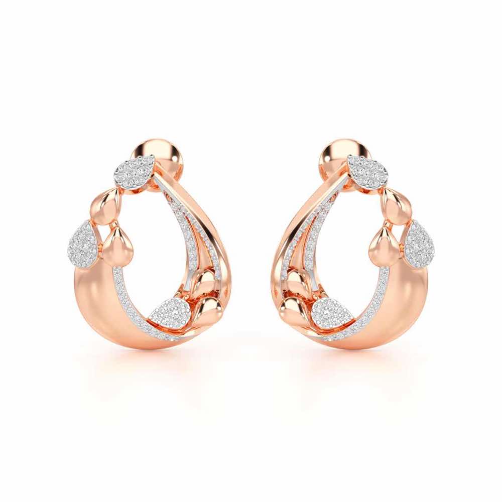 Radiant Gleam Silver Earrings - Rose Gold - Image 1