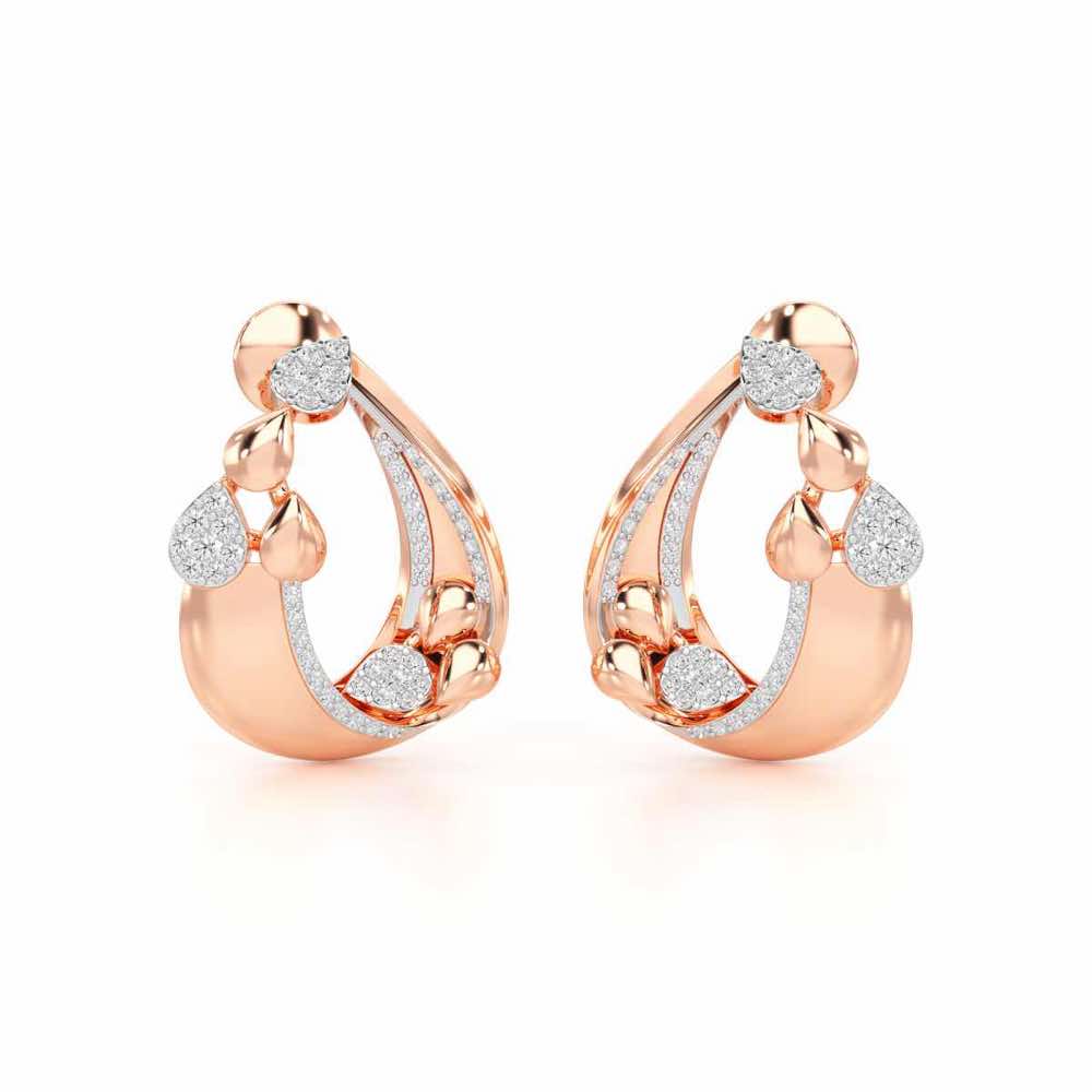 Radiant Gleam Silver Earrings - Rose Gold - Image 2