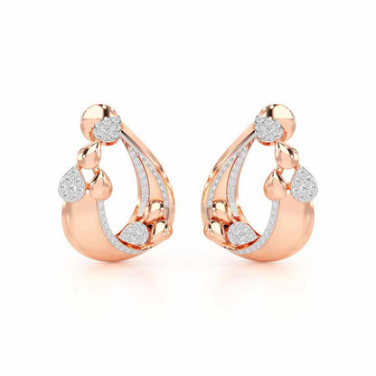 Radiant Gleam Silver Earrings - Rose Gold - Image 2