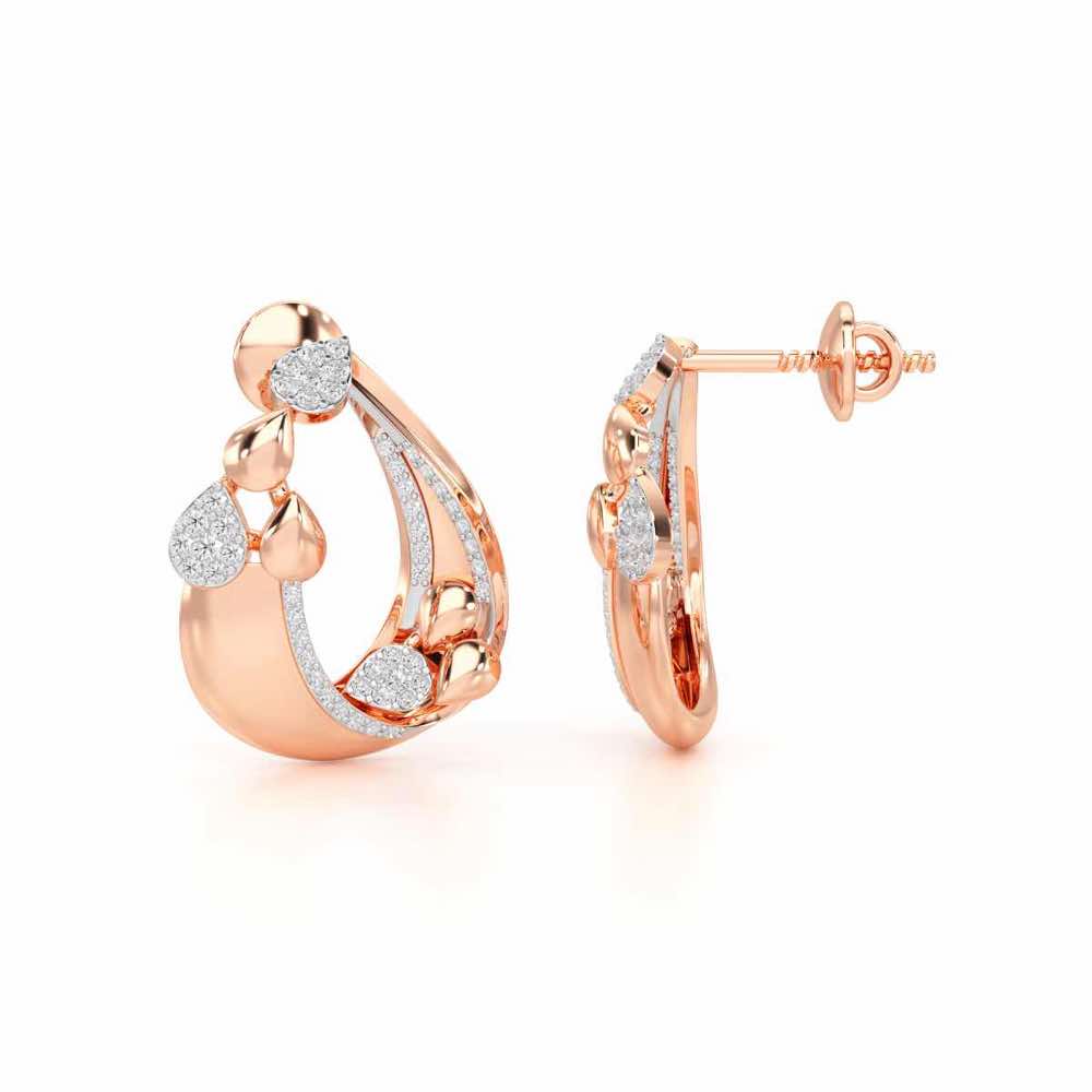 Radiant Gleam Silver Earrings - Rose Gold - Image 4
