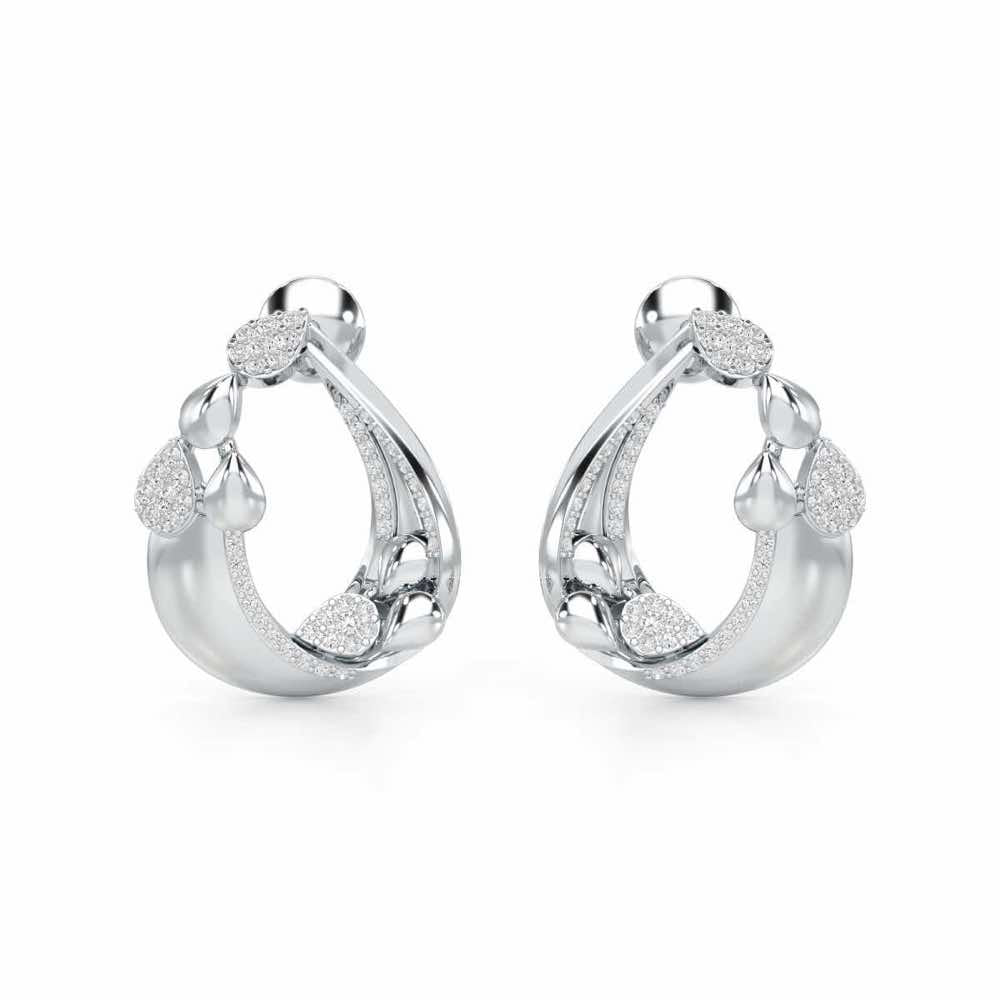 Radiant Gleam Silver Earrings - White Gold - Image 1