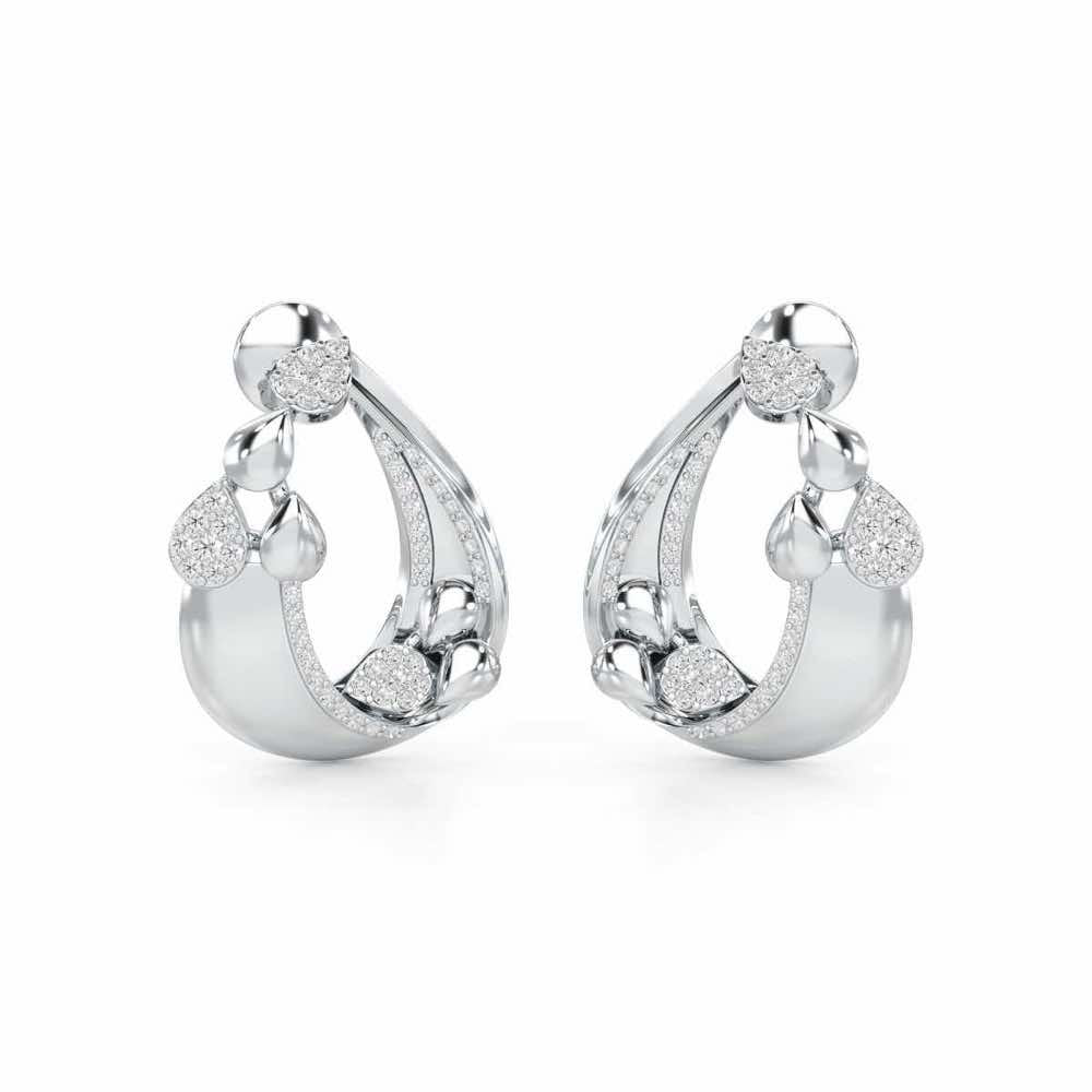 Radiant Gleam Silver Earrings - White Gold - Image 2