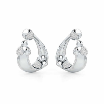 Radiant Gleam Silver Earrings - White Gold - Image 2
