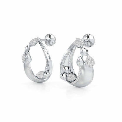 Radiant Gleam Silver Earrings - White Gold - Image 3