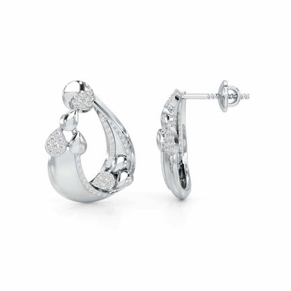 Radiant Gleam Silver Earrings - White Gold - Image 4