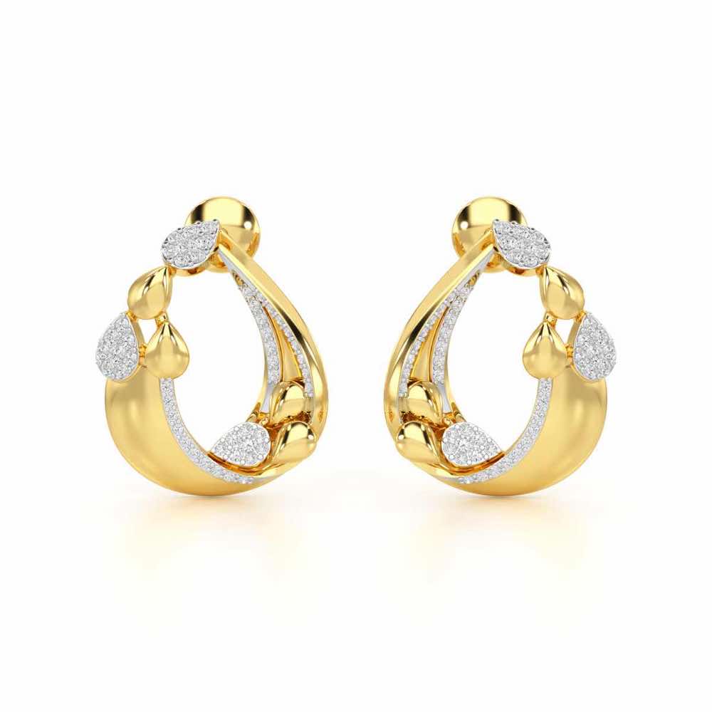Radiant Gleam Silver Earrings - Yellow Gold - Image 1
