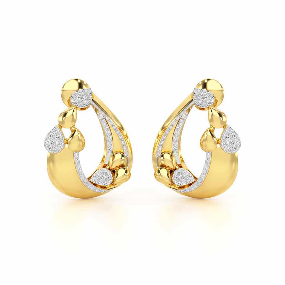 Radiant Gleam Silver Earrings - Yellow Gold - Image 2