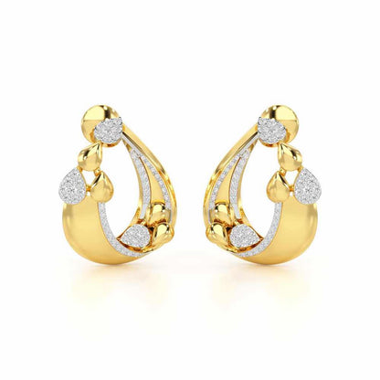 Radiant Gleam Silver Earrings - Yellow Gold - Image 2