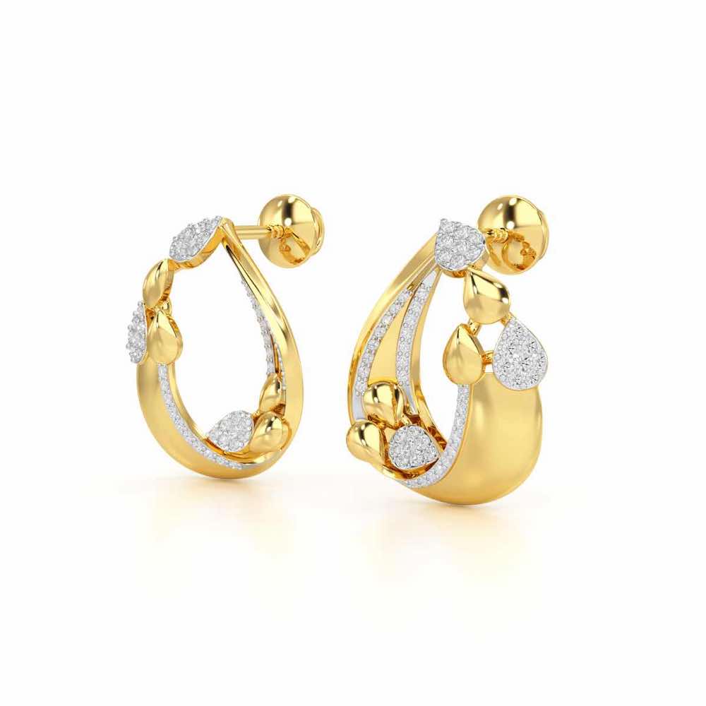 Radiant Gleam Silver Earrings - Yellow Gold - Image 3