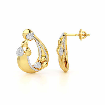 Radiant Gleam Silver Earrings - Yellow Gold - Image 4