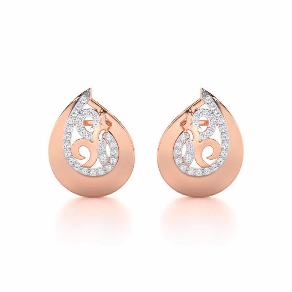 Radiant Harmony Silver Earrings - Rose Gold - Image 1
