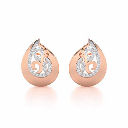 Radiant Harmony Silver Earrings - Rose Gold - Image 1