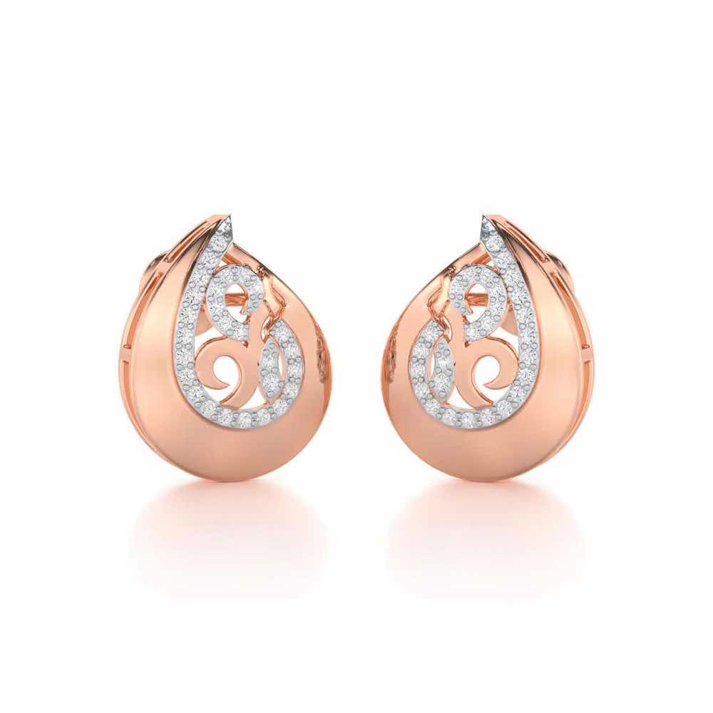 Radiant Harmony Silver Earrings - Rose Gold - Image 2