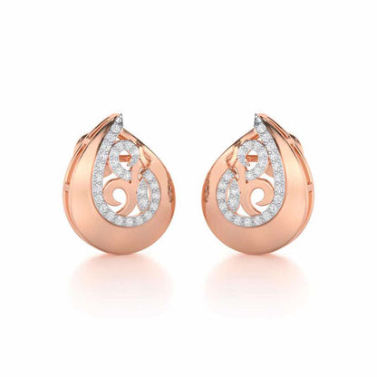 Radiant Harmony Silver Earrings - Rose Gold - Image 2