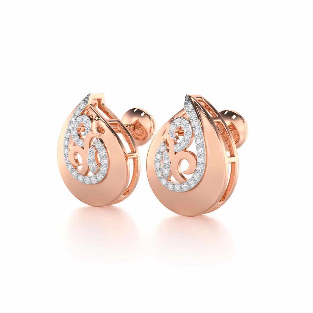 Radiant Harmony Silver Earrings - Rose Gold - Image 3