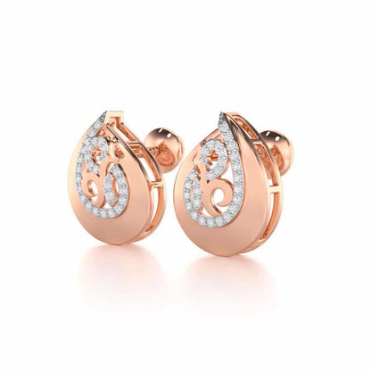 Radiant Harmony Silver Earrings - Rose Gold - Image 3