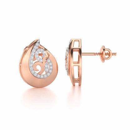 Radiant Harmony Silver Earrings - Rose Gold - Image 4