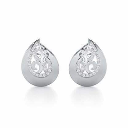 Radiant Harmony Silver Earrings - White Gold - Image 1
