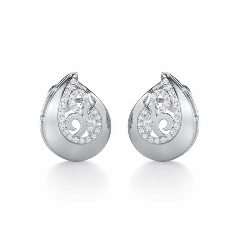 Radiant Harmony Silver Earrings - White Gold - Image 2