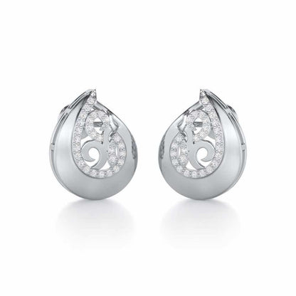 Radiant Harmony Silver Earrings - White Gold - Image 2