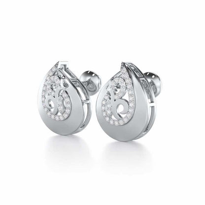 Radiant Harmony Silver Earrings - White Gold - Image 3
