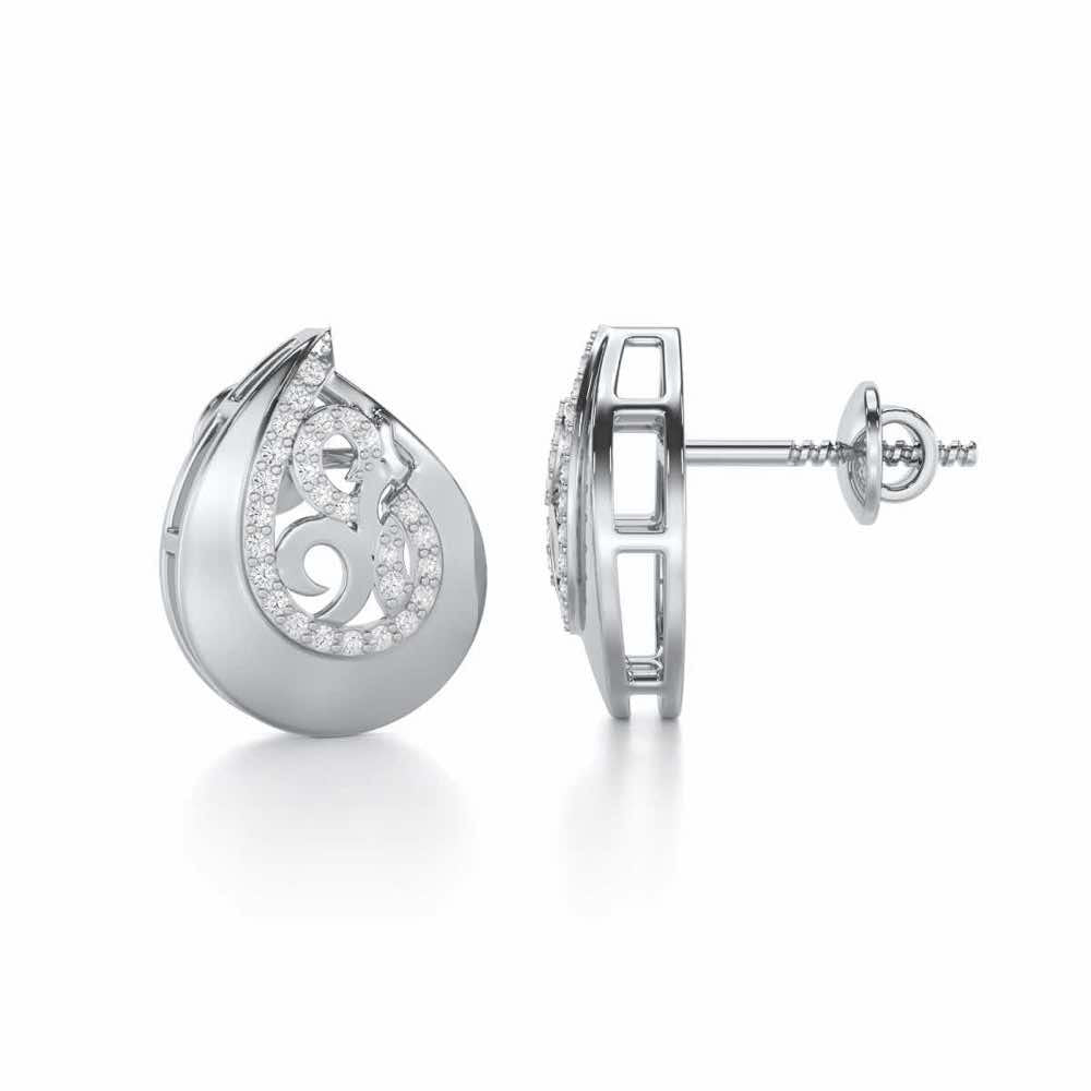 Radiant Harmony Silver Earrings - White Gold - Image 4