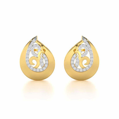 Radiant Harmony Silver Earrings - Yellow Gold - Image 1