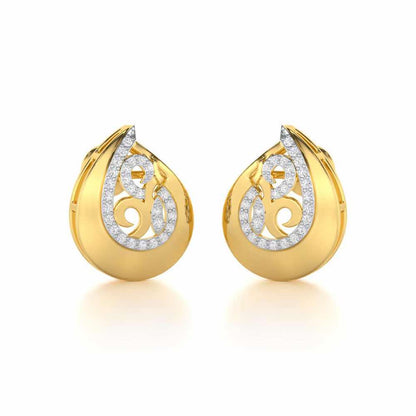 Radiant Harmony Silver Earrings - Yellow Gold - Image 2