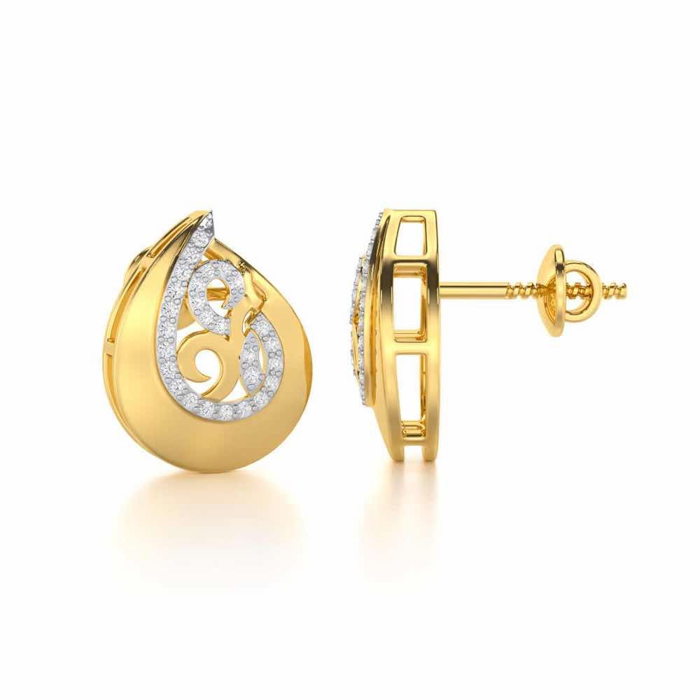 Radiant Harmony Silver Earrings - Yellow Gold - Image 4