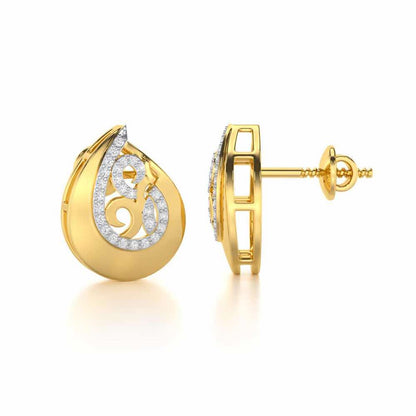 Radiant Harmony Silver Earrings - Yellow Gold - Image 4