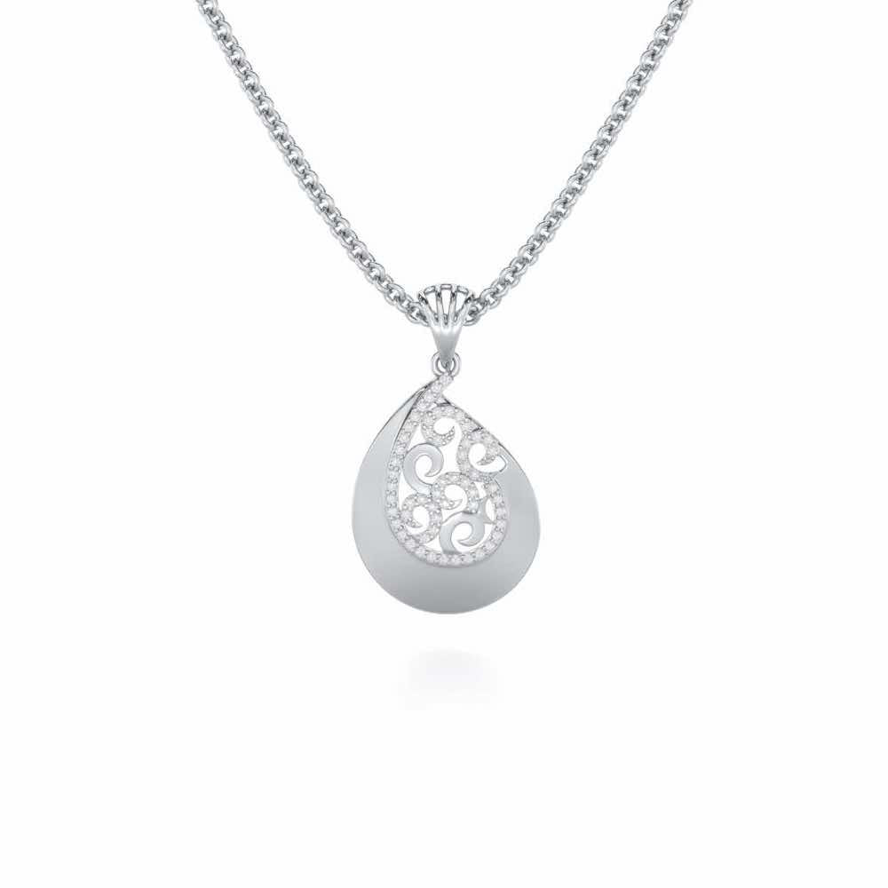 Radiant Harmony Silver Pendant - White Gold - Image 1